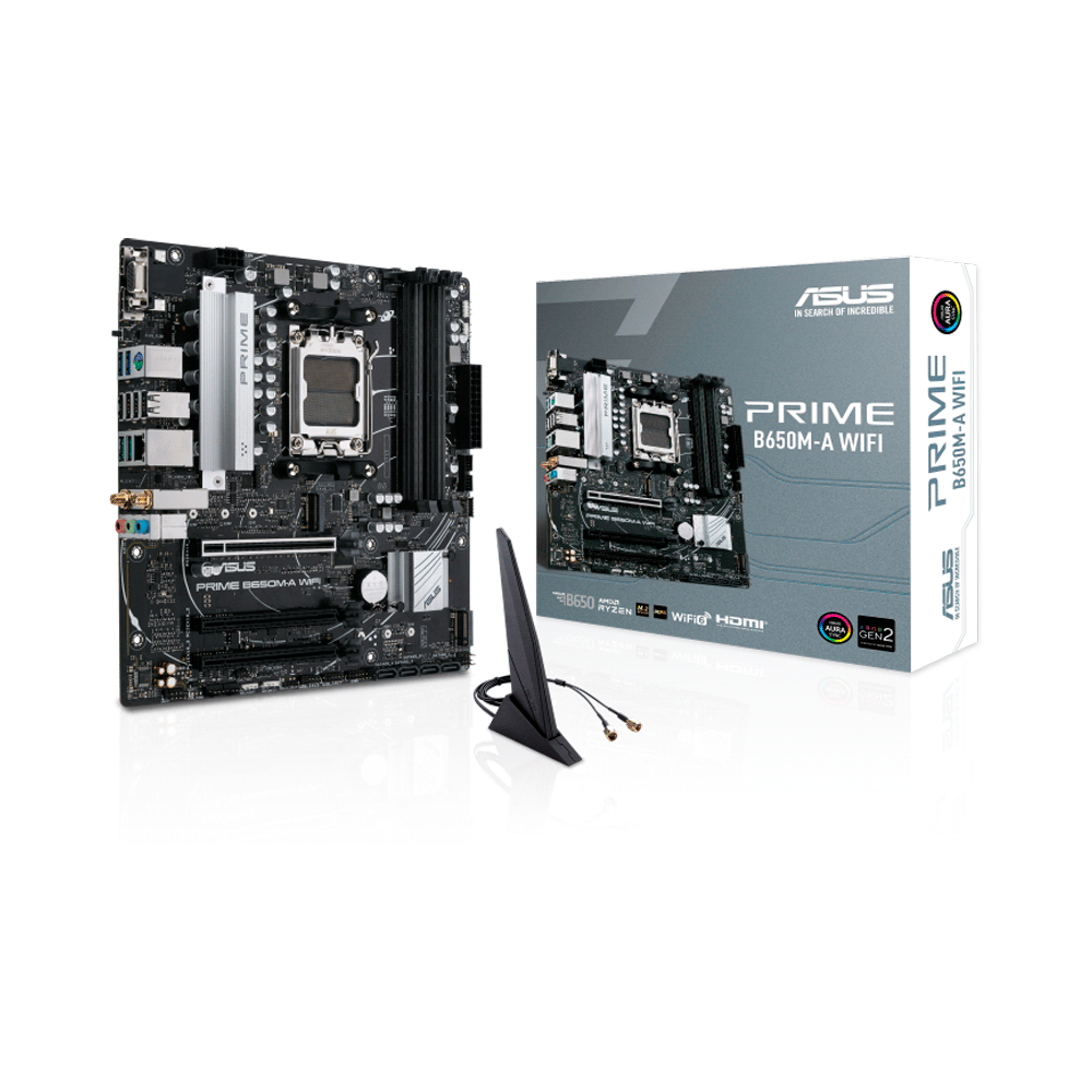 Placa madre asus am5 prime b650m-a wifi ddr5 v/s/r/hdmi/dp/2m2/usb3.2/matx