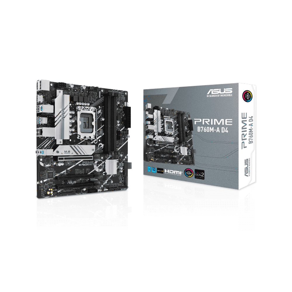 Placa madre asus 1700 b760m-a d4 prime s/r/2hdmi/dp/2m2/usb/matx/aura