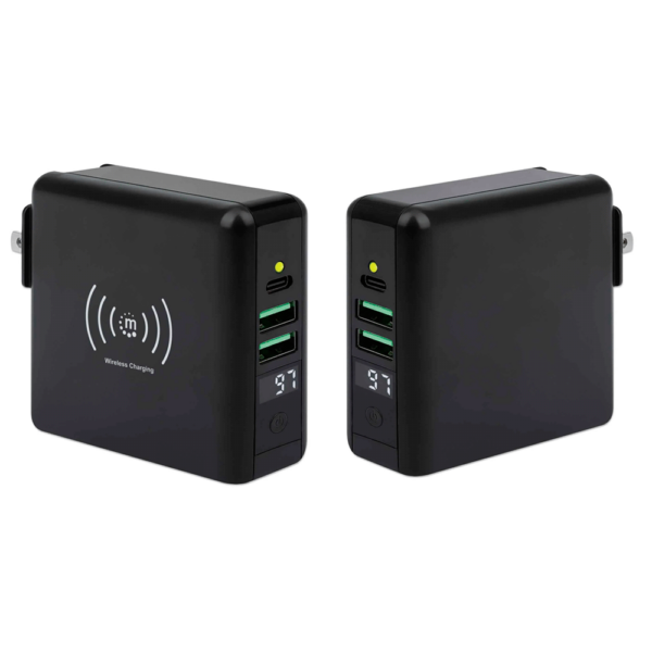 Cargador inalambrico y de pared para viaje 4 en 1 con power bank de 8000 mah 102452