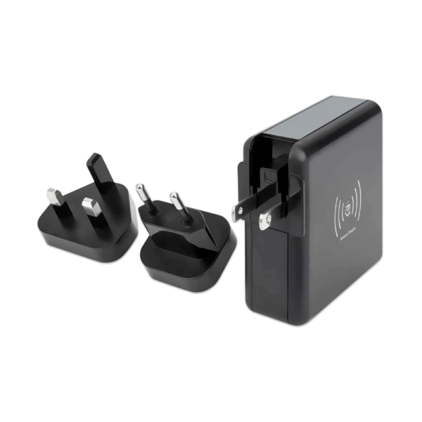 Cargador inalambrico y de pared para viaje 4 en 1 con power bank de 8000 mah 102452