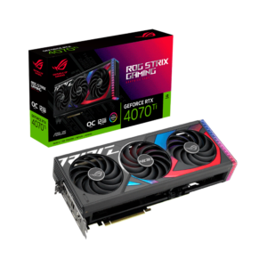 Placa de video asus rtx4070 ti oc 12gb ddr6x rog-strix-rtx4070ti-o12g-gaming aura