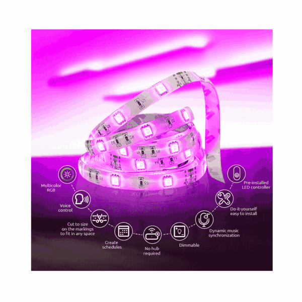 Kit de cinta led iot c/base nexxt color 12w/5m/rgb/ bivolt nhb-s611 - Imagen 2