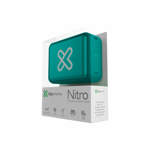 Parlante klip kbs-025gn 6w nitro portatil bt/bat/ipx7/tws verde - Imagen 2