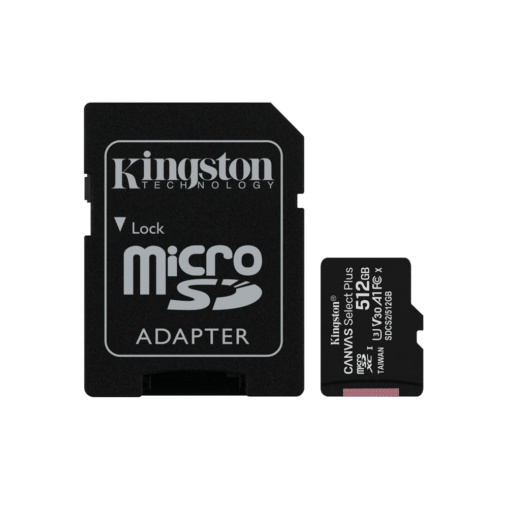 Memoria micro sd kingston 512gb canvas select plus sdcs2/512gb 100/85