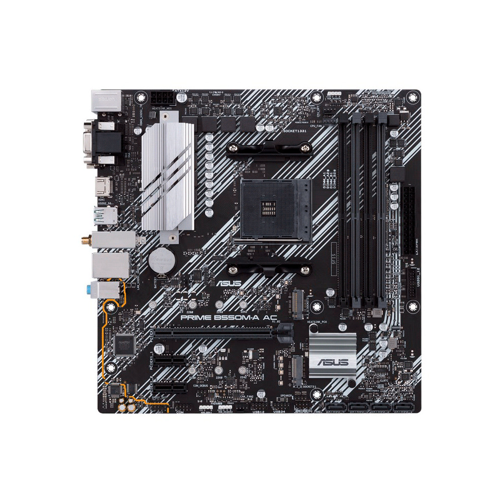 Placa madre asus am4 prime b550m-a ac v/s/r/hdmi/dvi/wifi/2m2/ddr4/usb3.2/matx