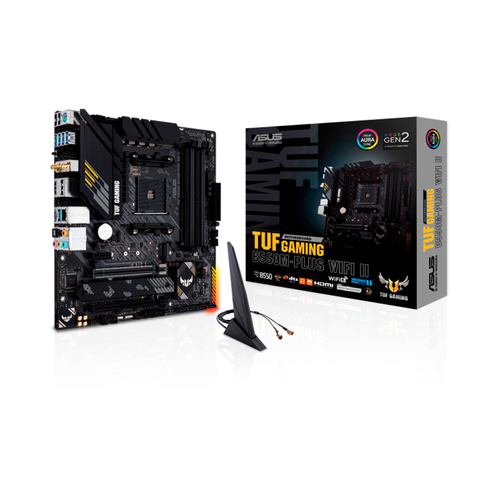 Placa madre asus am4 tuf gaming b550m-plus wifi ii s/ r/ hdmi/ dp/ 2m2/ ddr4/ usb3.2/ matx