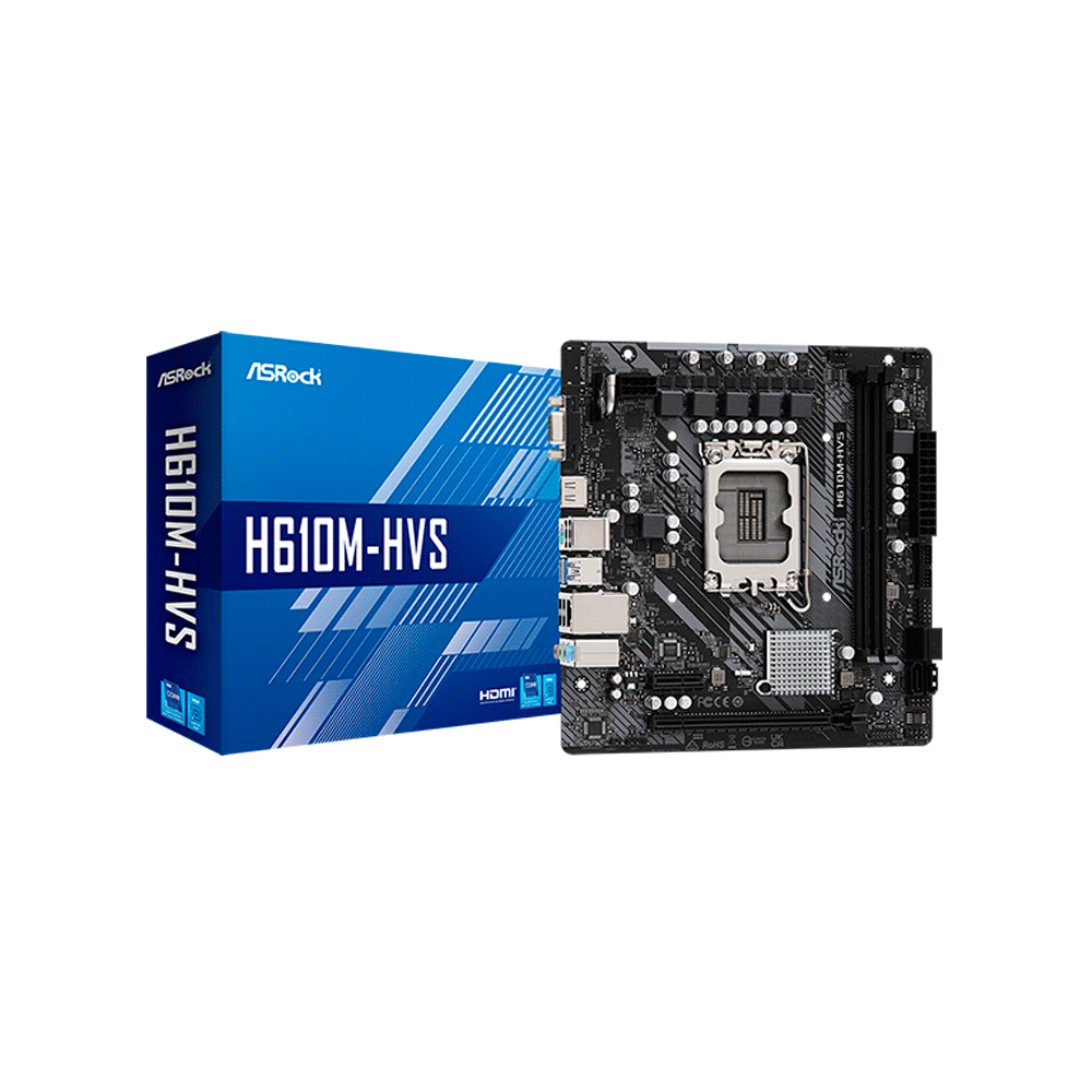 Placa madre asrock 1700 h610m-hvs v/s/r/hdmi/ddr4/usb3.2/matx