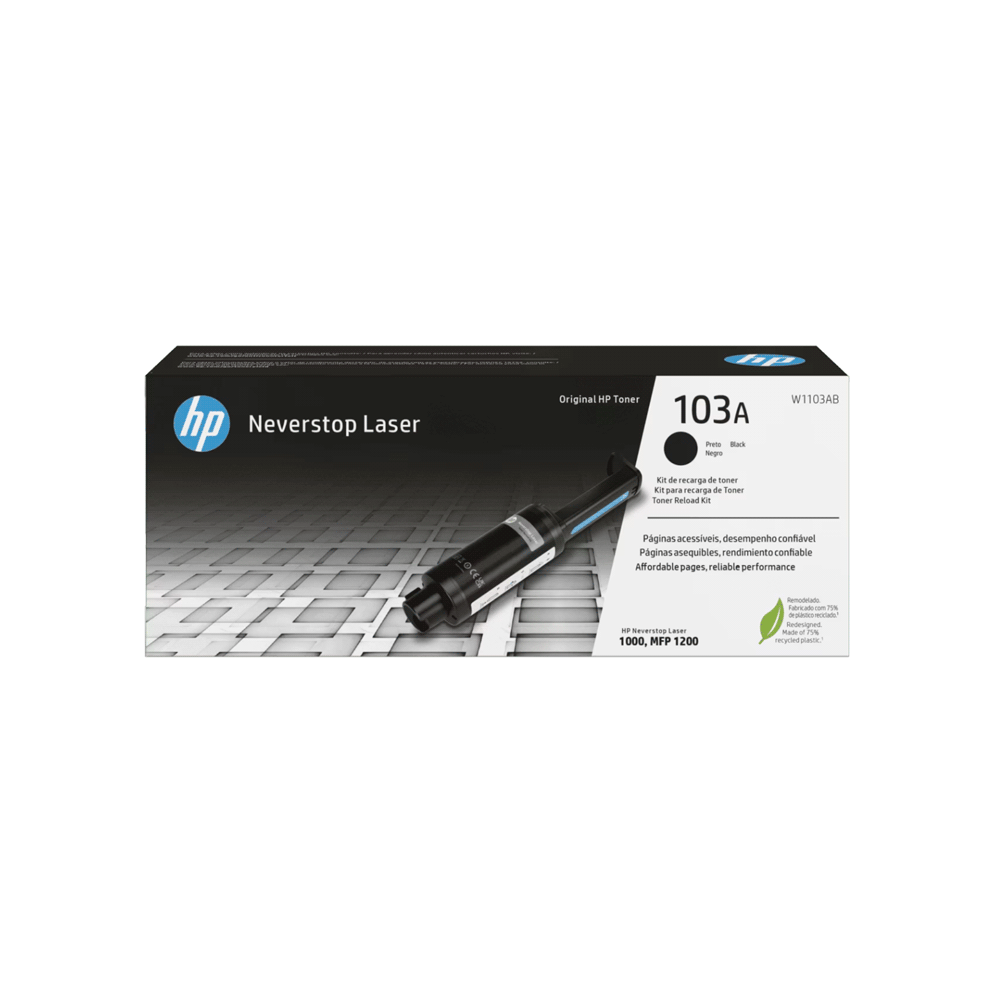 Toner hp 103a negro w1103a kit de recarga neverstop laser