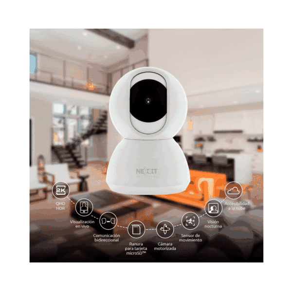 Camara iot nexxt 2k hd interior sd/sensor movimiento/gira/red ahimpfi4u2 - Imagen 4