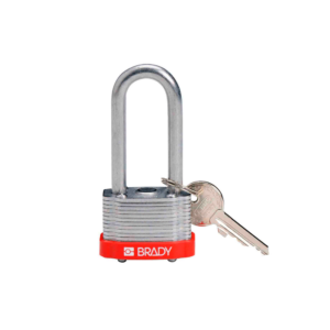 Candado brady de acero rojo arco c/retension