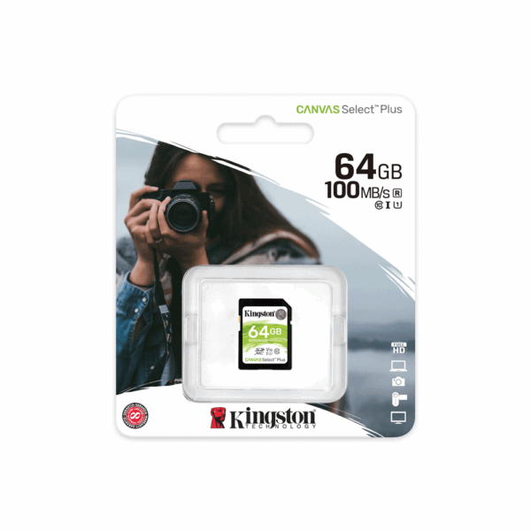 Memoria sd kingston 64gb canvas select plus sdxc class 10 sds2/64gb 100/ - Imagen 3