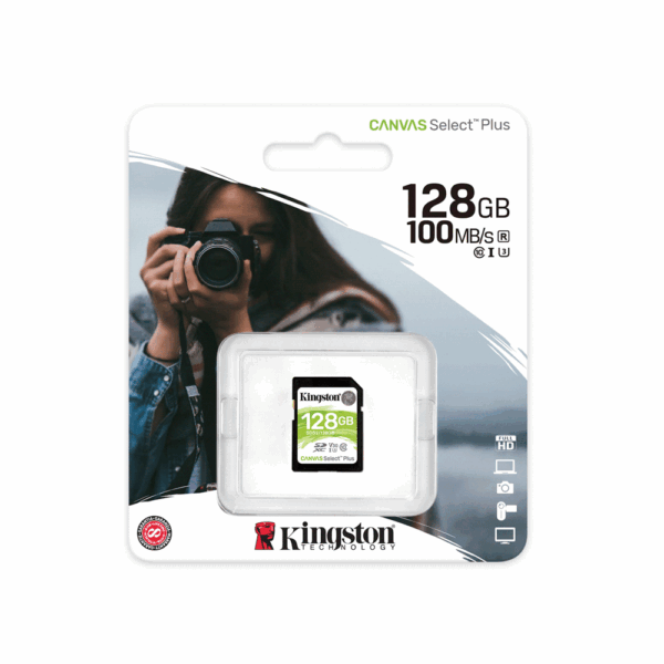 Memoria sd kingston 128gb canvas select plus sdxc class 10 sds2/128gb 100/85 - Imagen 3