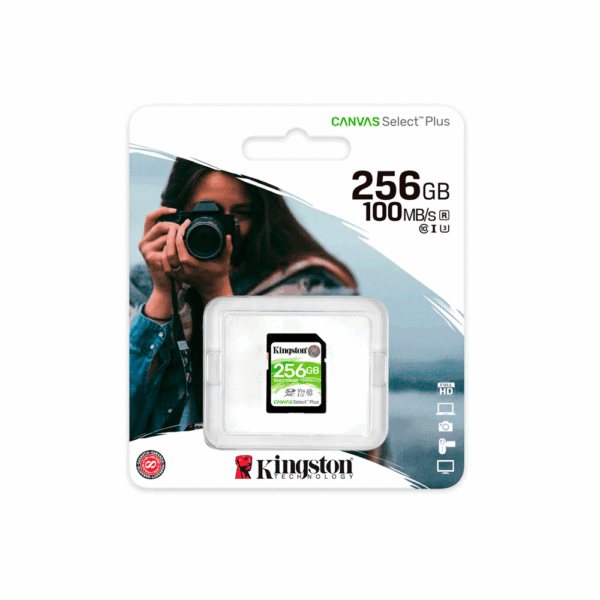 Memoria sd kingston 256gb canvas select plus sdxc class 10 sds2/256gb 100/85 - Imagen 3