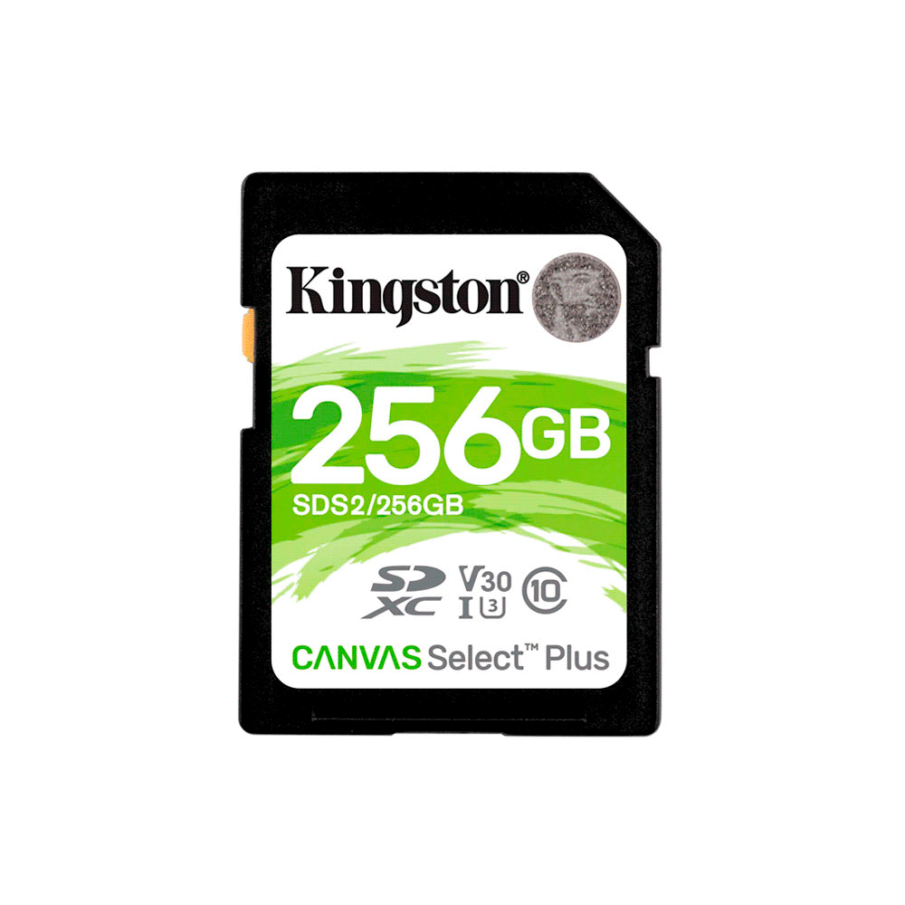 Memoria sd kingston 256gb canvas select plus sdxc class 10 sds2/256gb 100/85