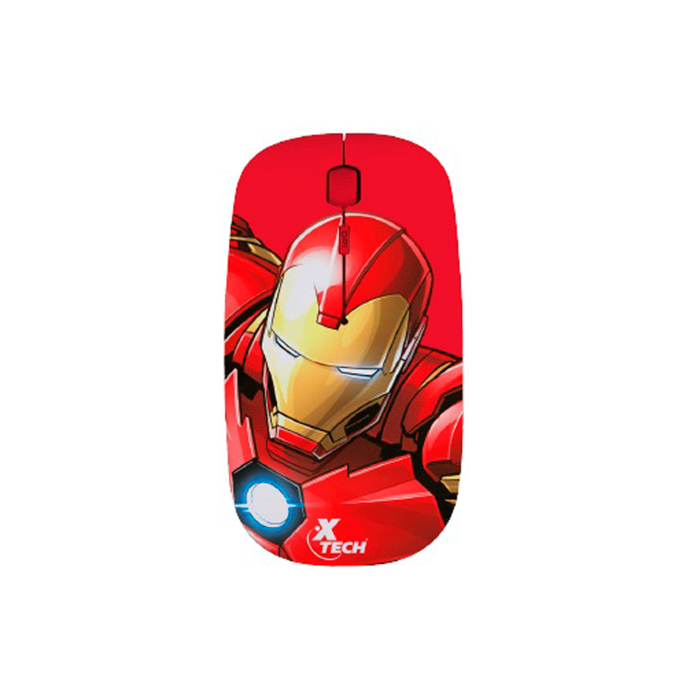 Mouse xtech wireless xtm-m340im iron man xtech 1600dpi/4 bot/rojo