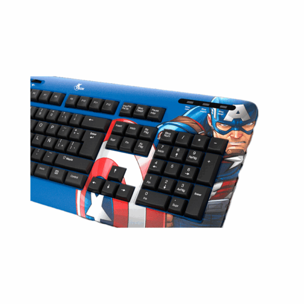 Teclado xtech usb xtk-m401ca capitan america esp/azul/multimedia - Imagen 4