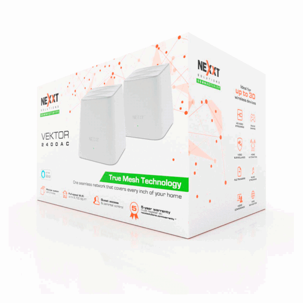Router mesh iot nexxt vektor2400-ac lan/2.4-5ghz ncm-2400 - Imagen 3