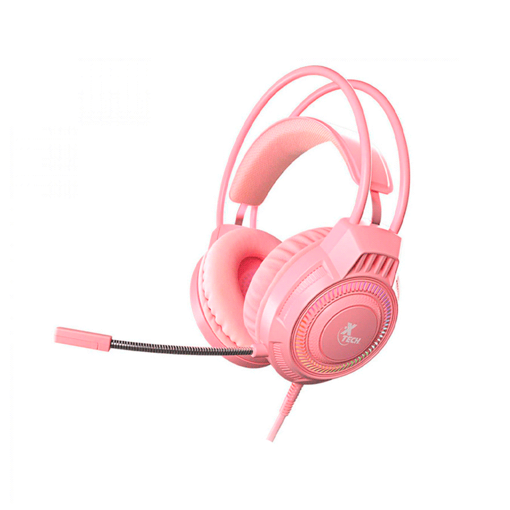 Auricular con microfono gamer xtech xth-564 khione/1 jack/usb/rosado
