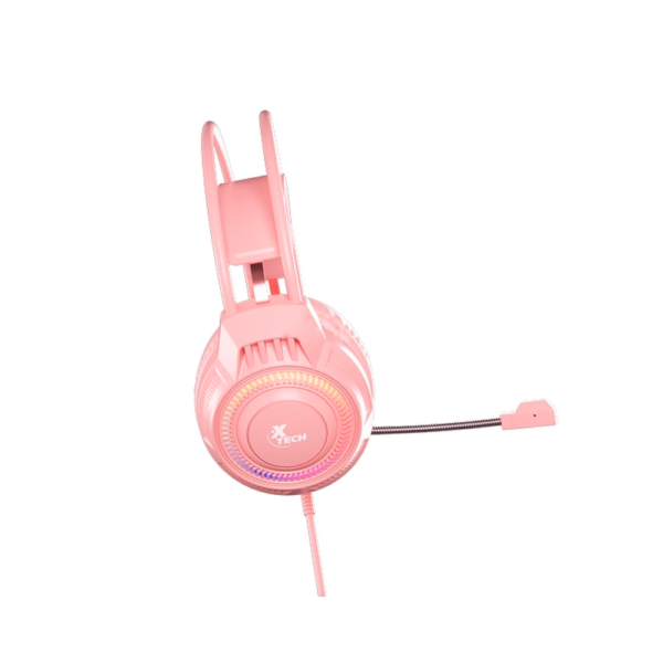 Auricular con microfono gamer xtech xth-564 khione/1 jack/usb/rosado