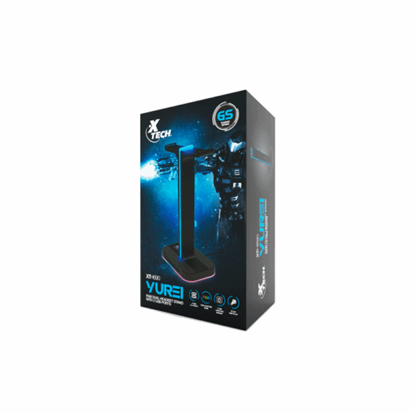 Soporte p/auricular gamer xtech xth-690 yurei rgb/2usb/negro - Imagen 4