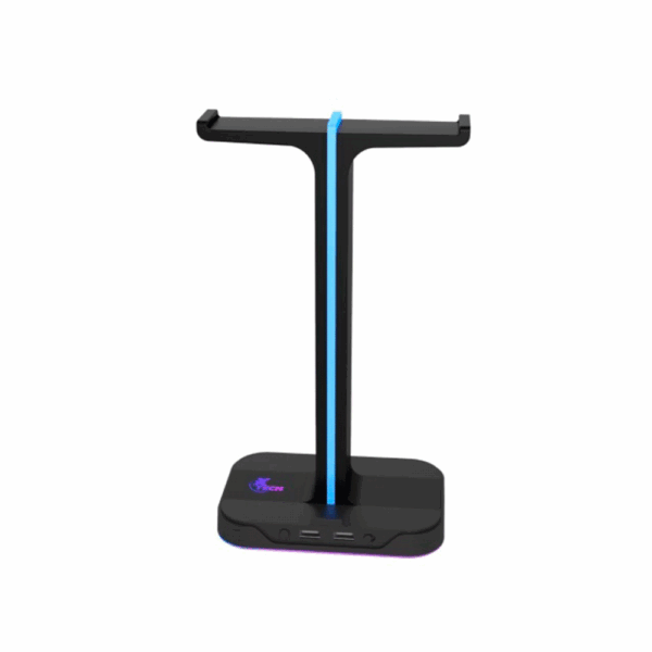 Soporte p/auricular gamer xtech xth-690 yurei rgb/2usb/negro