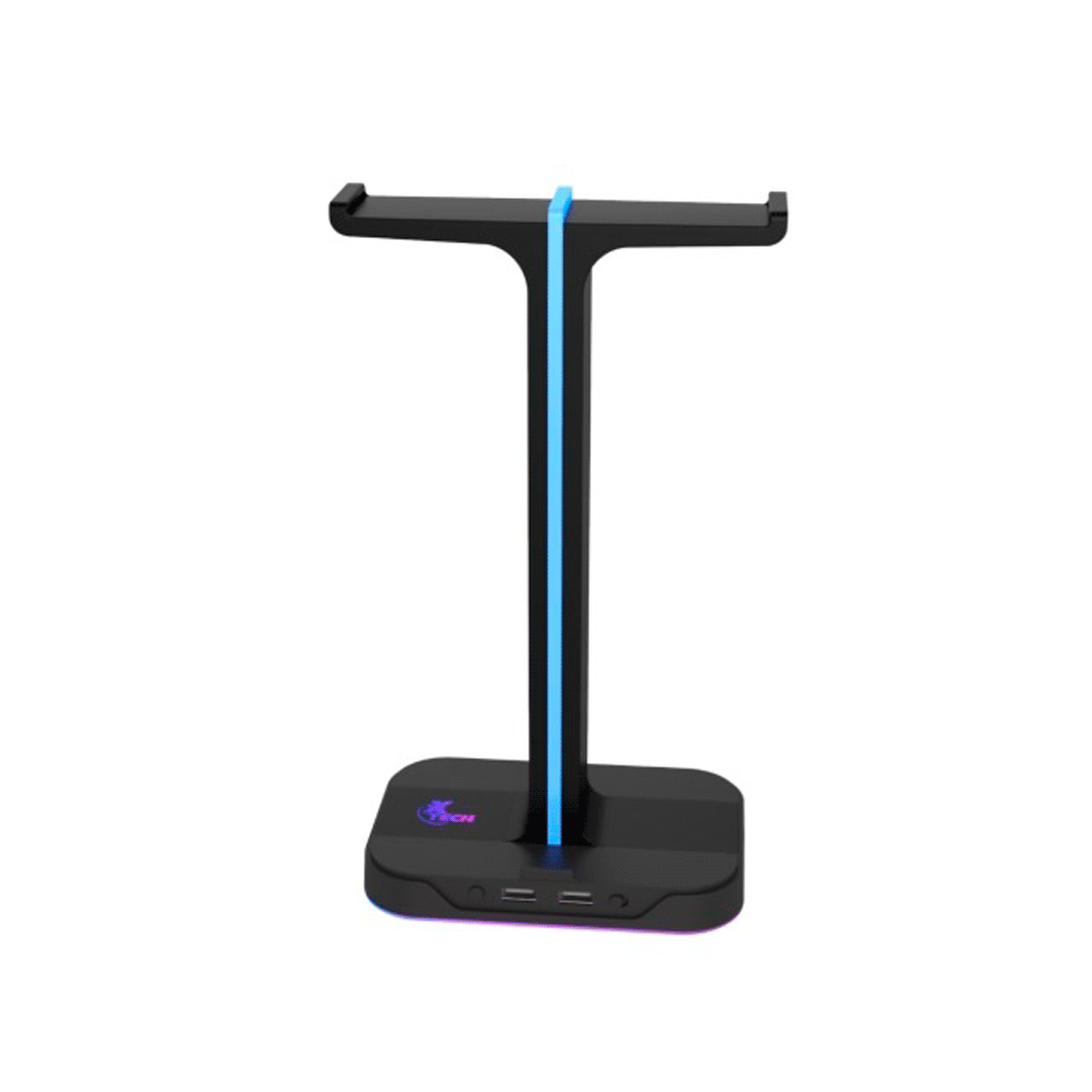 Soporte p/auricular gamer xtech xth-690 yurei rgb/2usb/negro