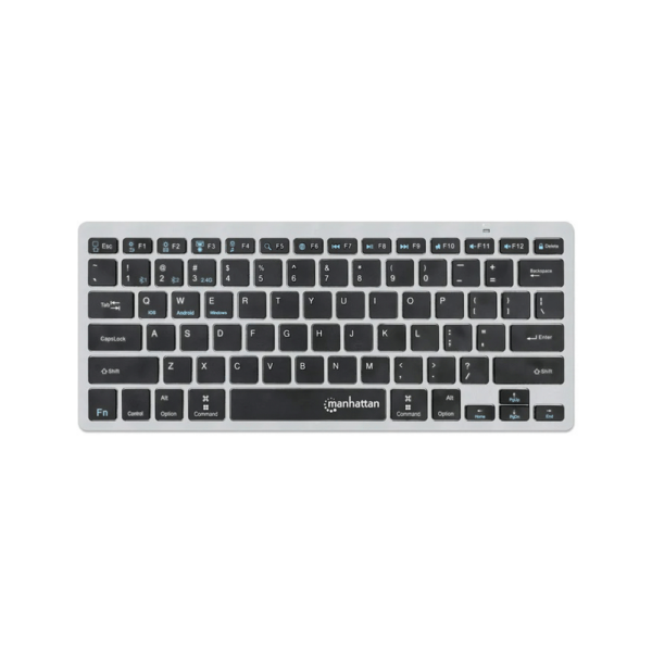 Teclado wireless manhattan 180559 dual-mode ultra slim ingles negro/plata