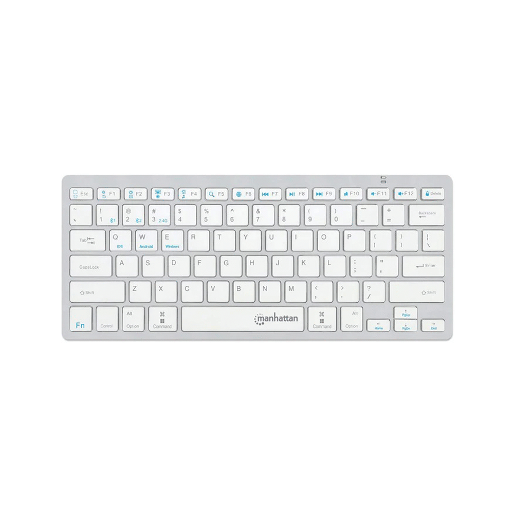 Teclado wireless manhattan 180566 dual-mode ultra slim ingles blanco