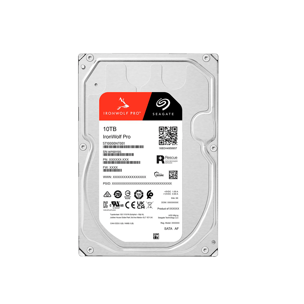Disco duro sata3 10tb seagate 7200 256mb ironwolf pro nas st10000nt001