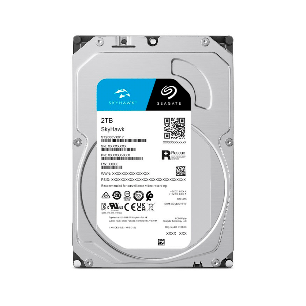 Disco duro sata3  2tb seagate skyhawk 5400 256mb st2000vx017 surveillance