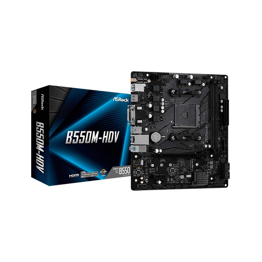 Placa madre asrock am4 b550m-hdv v/s/r/dvi/hdmi/m2/ddr4/usb3.2/matx