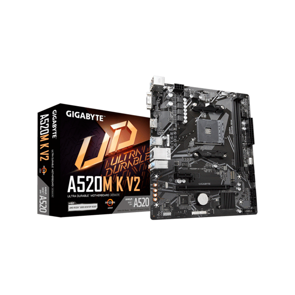 Placa madre gigabyte am4 a520m k v2 v/s/r/hdmi/m2/ddr4/usb3.2/matx