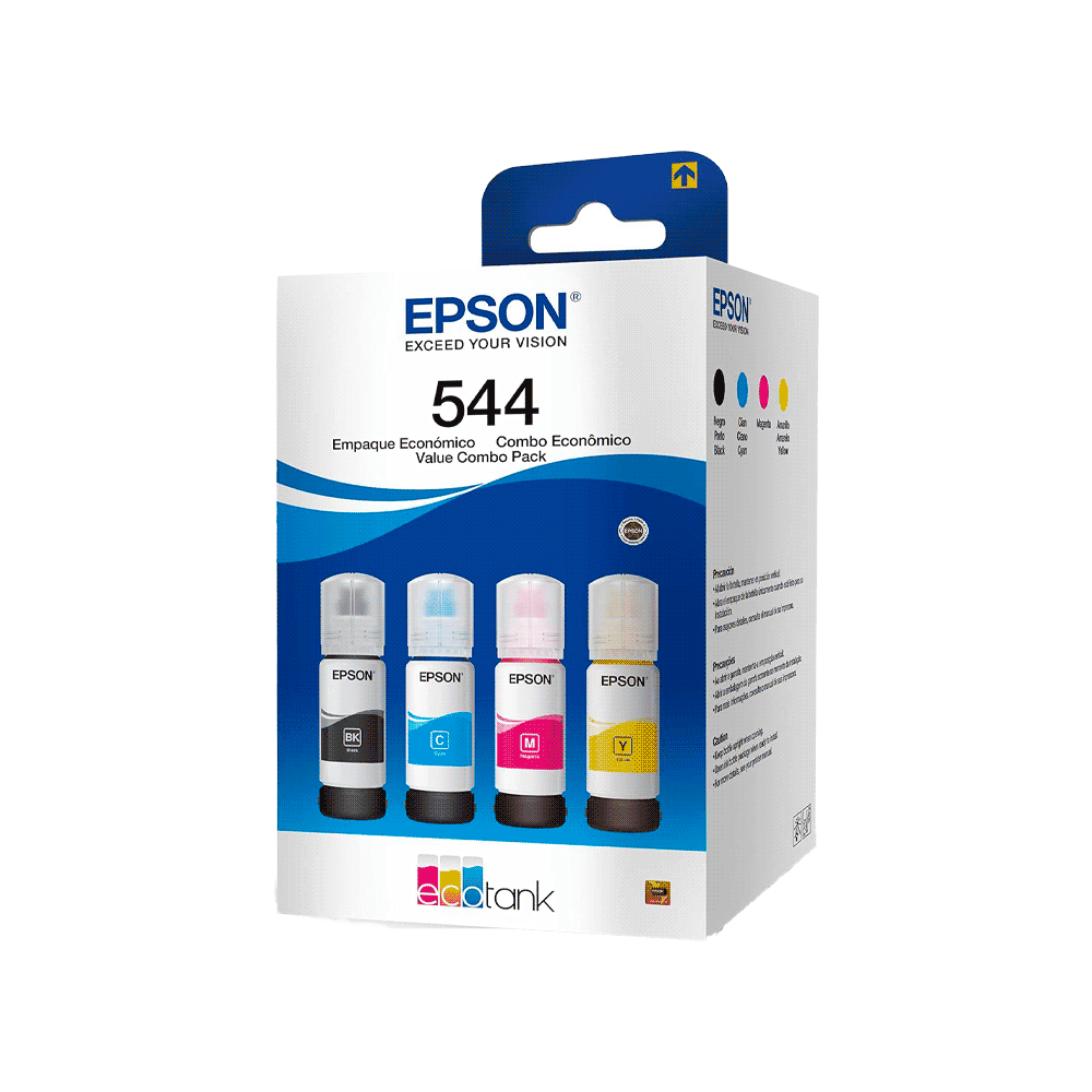 Tinta epson t544 pack negro/color l3x10/l3x50/l5x90/l1250 t544520-4p