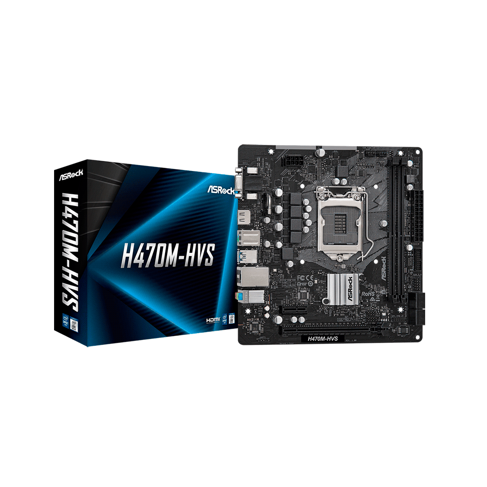 Placa madre asrock 1200 h470m-hvs v/s/r/hdmi/ddr4/usb3.2/matx