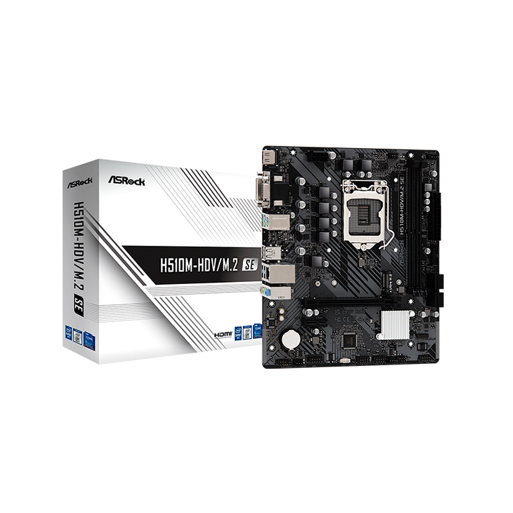 Placa madre asrock 1200 h510m-hdv/m.2 se v/s/r/hdmi/dvi/ddr4/usb3.2/matx