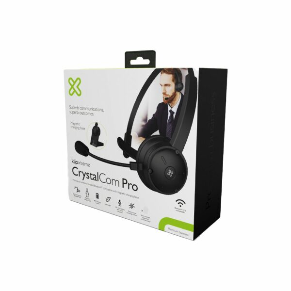 Auricular con microfono klip kch-905 crystalcom pro c/base wireless/bt/1jack negro - Imagen 5