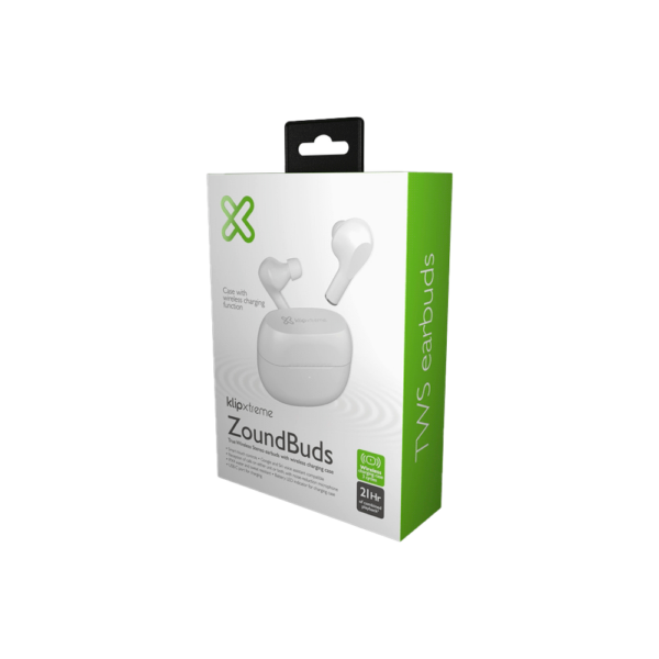 Auricular con microfono klip kte-250wh zoundbuds touch/tws/bt/wireless blanco - Imagen 2
