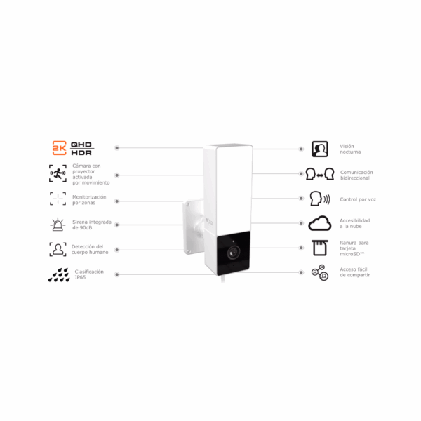 Camara iot nexxt 2k qhd exterior/interior sensor movimiento wifi nhc-f410 - Imagen 4