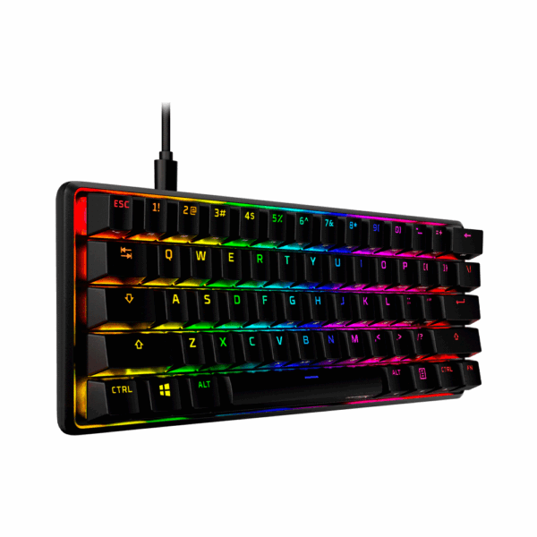 Teclado gamer usb hyperx 4p5n4aa#aba alloy origins 60 mecanico red ingles rgb - Imagen 3