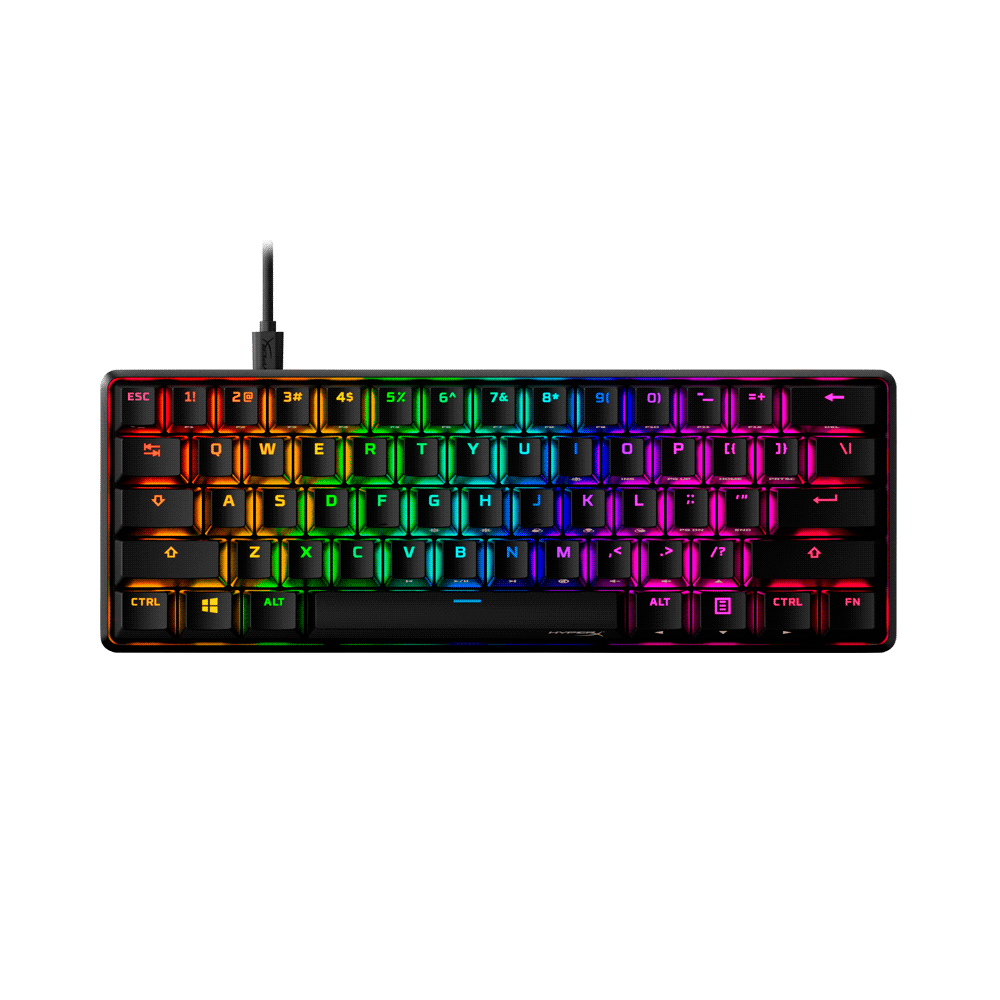 Teclado gamer usb hyperx 4p5n4aa#aba alloy origins 60 mecanico red ingles rgb