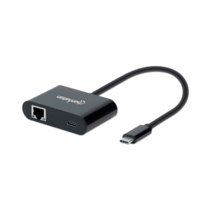 Adaptador usb-c/rj45 manhattan /1gbps/60w negro 153454