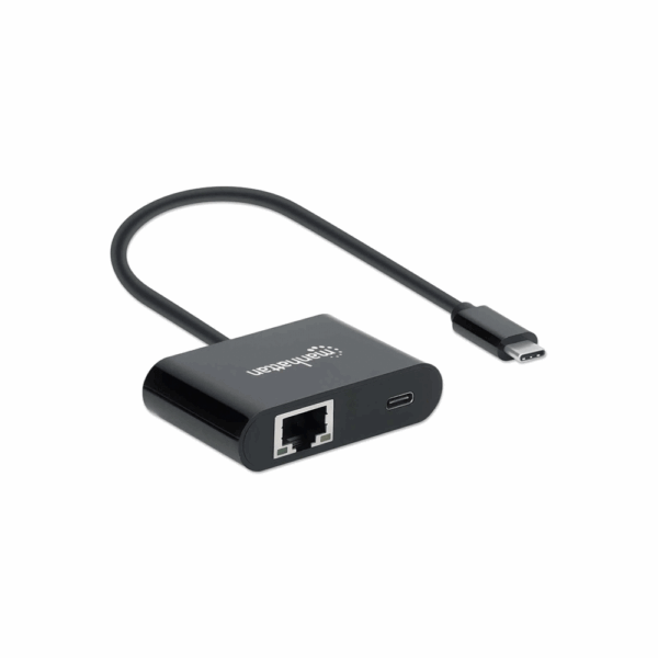 Adaptador usb-c/rj45 manhattan /1gbps/60w negro 153454 - Imagen 2