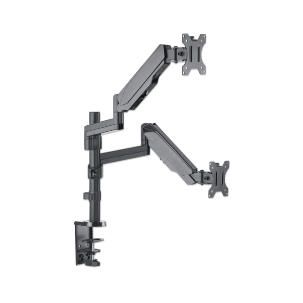 Soporte p/2mon manhattan 461597 17" a 32" 8kg incl 35°/giro 90° negro