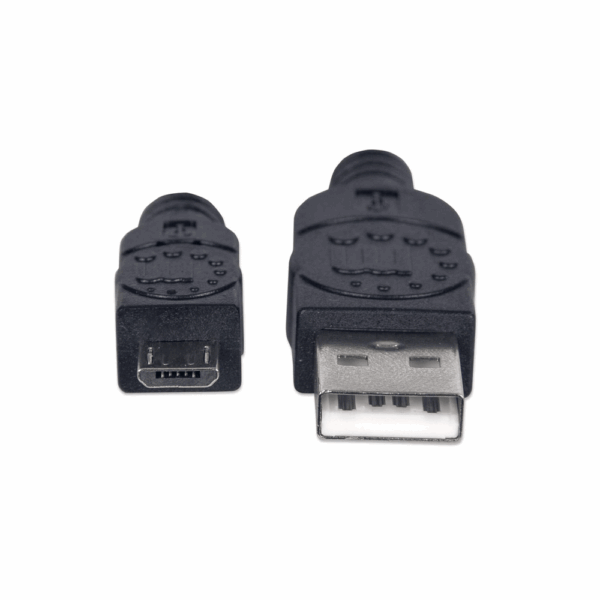 Cable usb-a/micro-b manhattan m/m 1.8m negro bolsa 307178 - Imagen 3