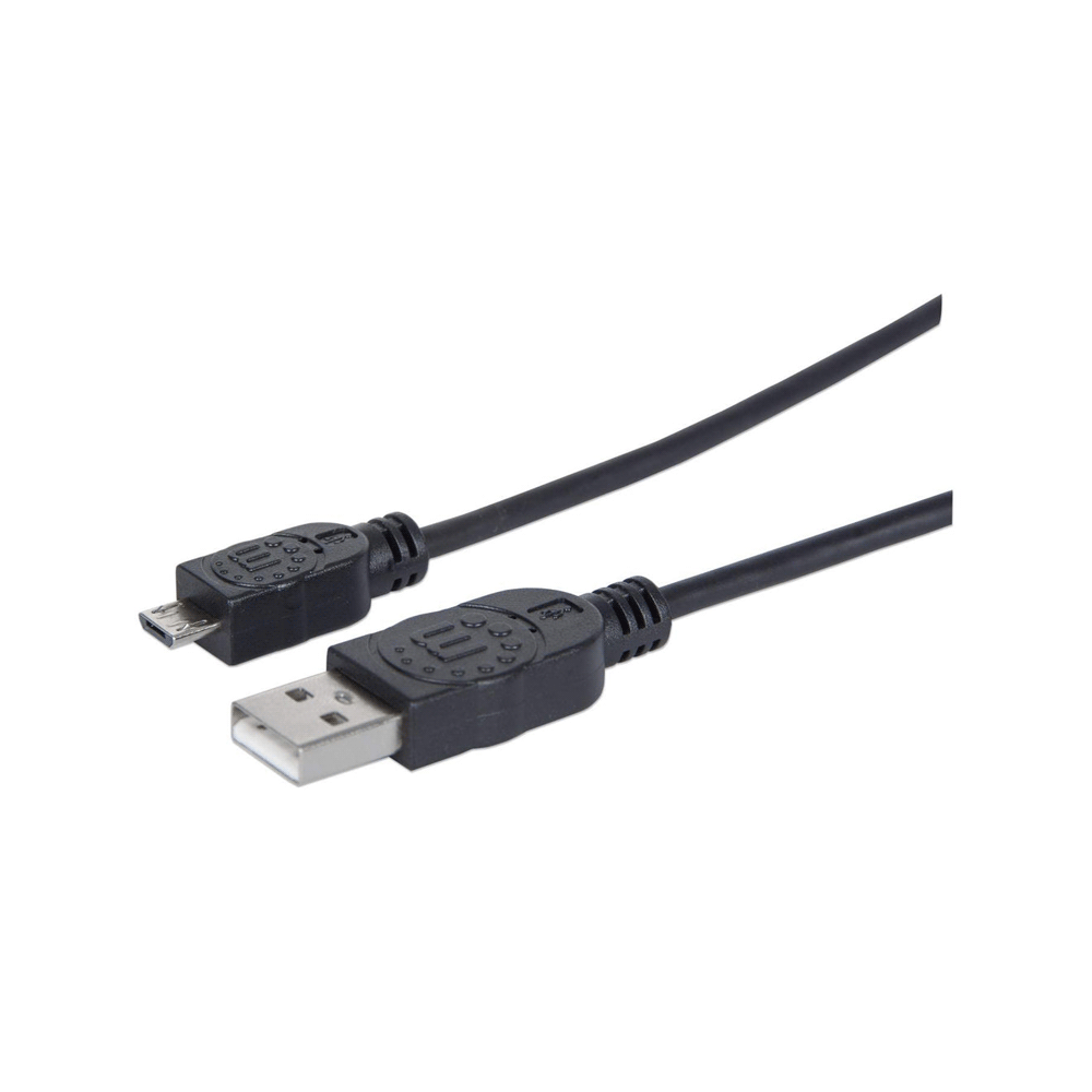 Cable usb-a/micro-b manhattan m/m 1.8m negro bolsa 307178