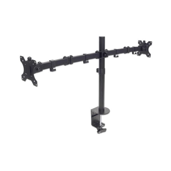 Soporte p/2mon manhattan 461528 13" a 32" 8kg incl 45°/giro 180° negro