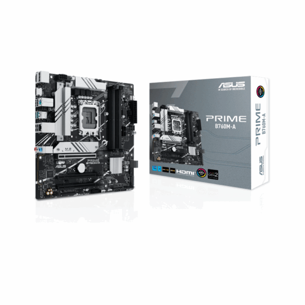Placa madre asus 1700 prime b760m-a ddr5 s/r/hdmi/dp/2m2/usb3.2/matx