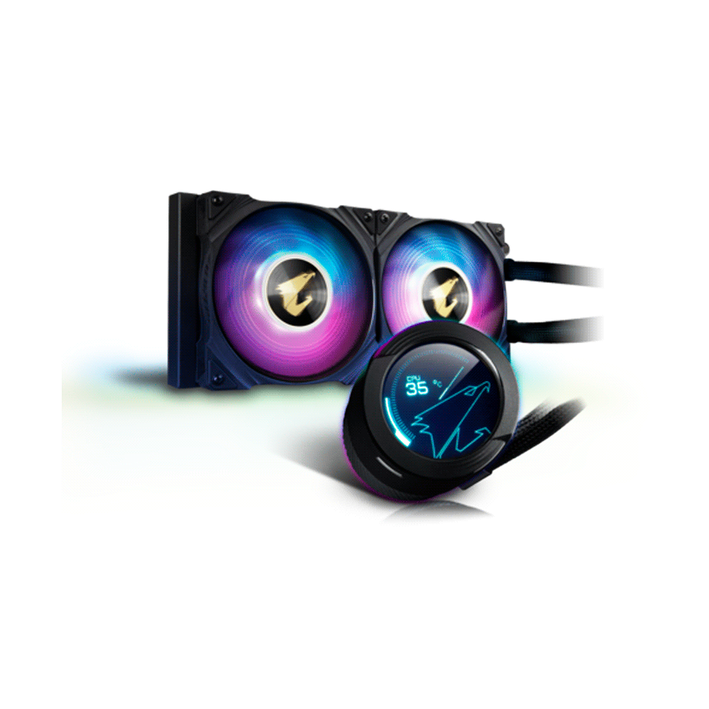 Cooler p/cpu aorus waterforce x 240 2 ventiladores rgb fusion 2.0