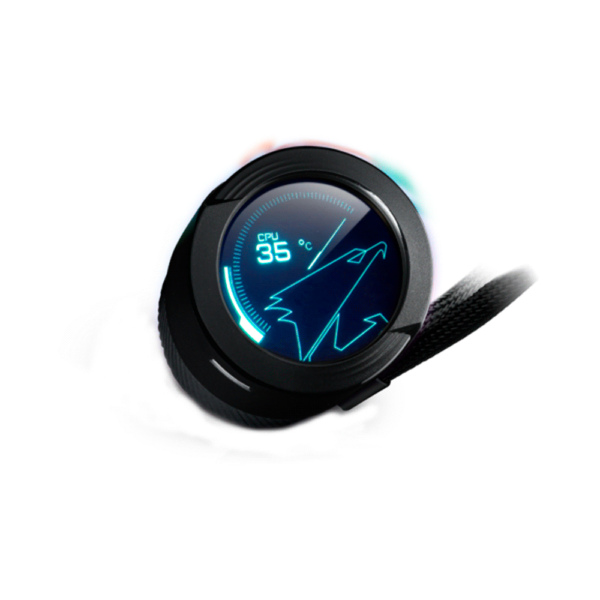 Cooler p/cpu aorus waterforce x 360 3 ventiladores rgb fusion 2.0