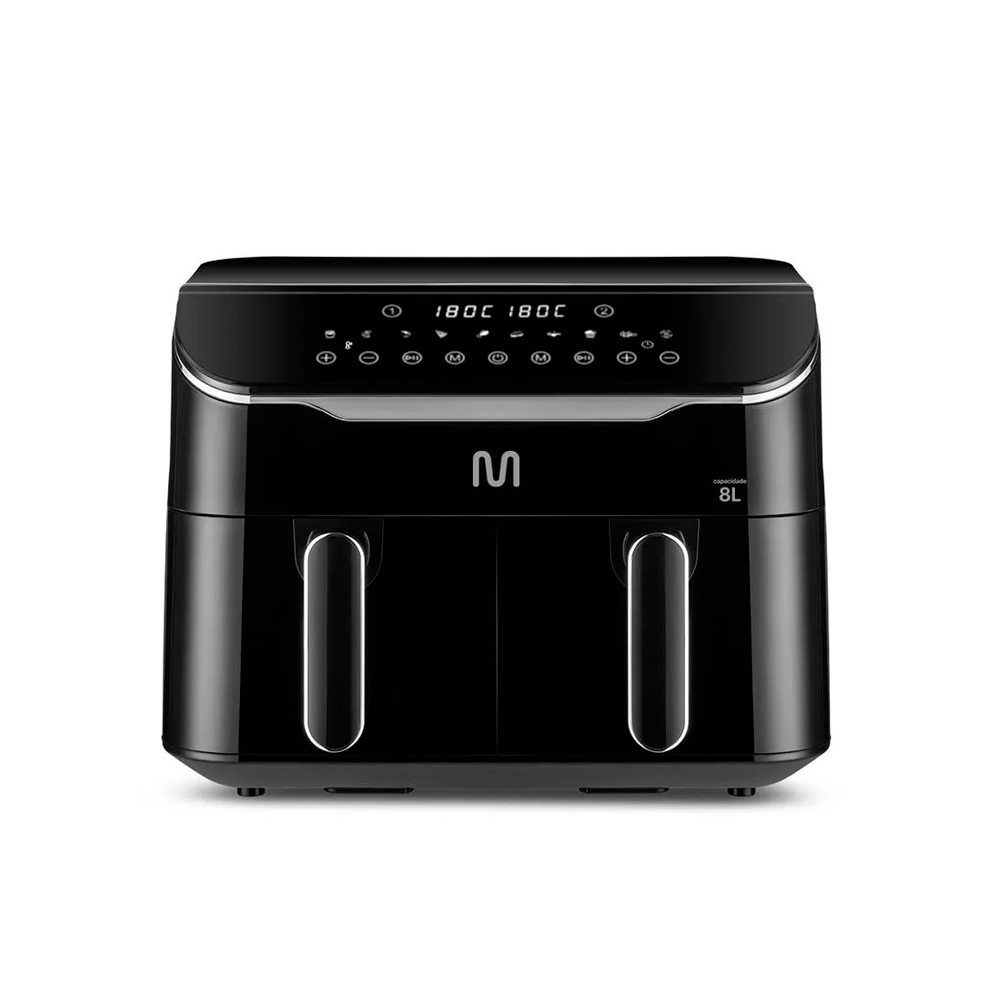 Freidora sin aceite multilaser go220 8l 2500w 220v 2 gavetas negro
